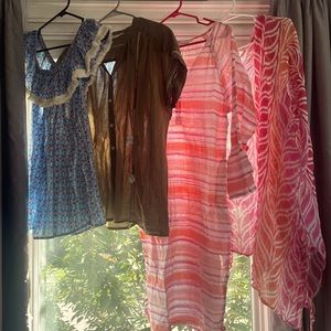 Lot of 4 Roller Rabbit Tops/Coverups